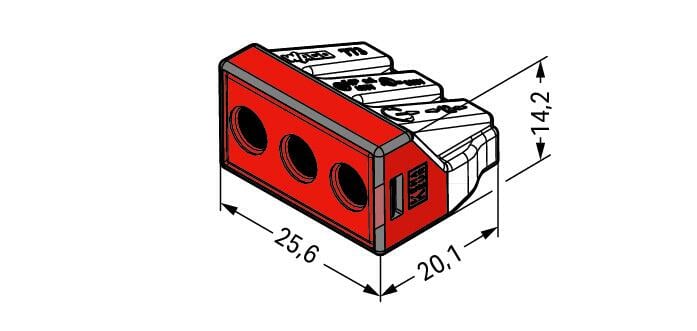 verbindingsklem 3 x 2,5 - 6mm rood (50st) 773-173