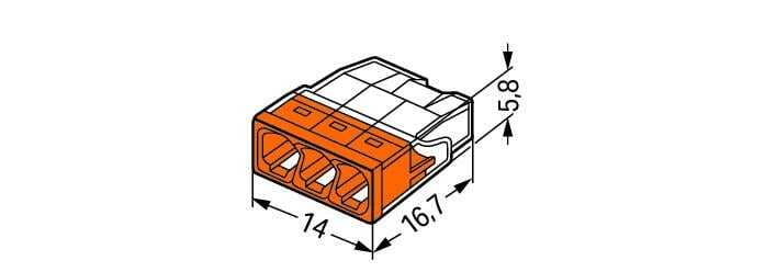 steekklem 3 x 0,5 - 2,5 mm² (100 stuks)