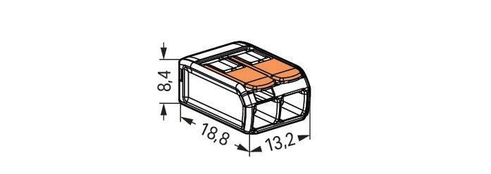 steekklem met hendel 2x0,5-2,5mm² (10 stuks)