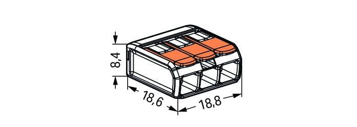 steekklem met hendel 3x0,14-4mm² (10 stuks)