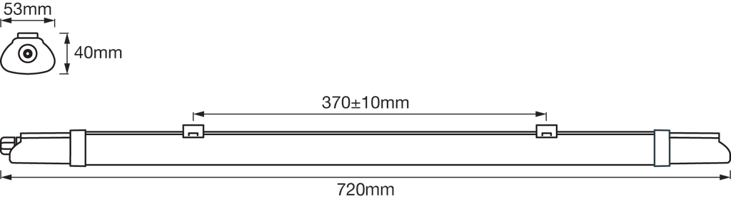 waterdicht LED-armatuur Slim 9W 4000K 600mm