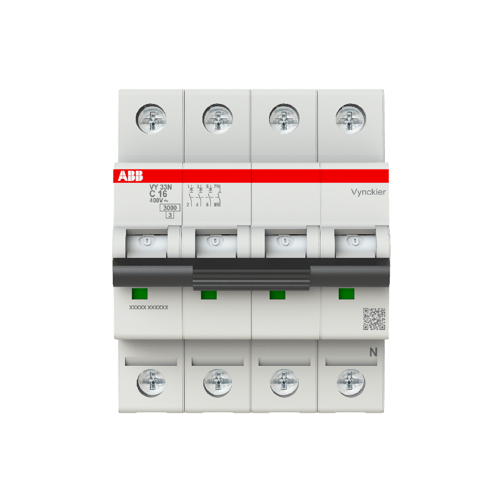 Automaat 3P+N - 16A - 3kA - curve C