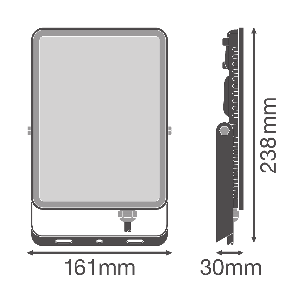 essential LED floodlight zwart 50W koel wit