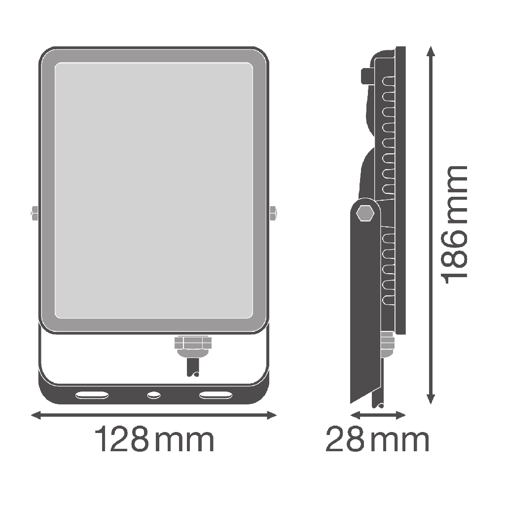 essential LED floodlight zwart 30W koel wit