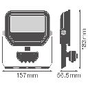 Gen 4 floodlight zwart 17W/11W met sensor warm wit