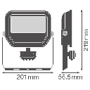 Gen 4 floodlight zwart 41W/27W met sensor koel wit