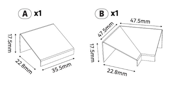 connector ledprofiel schuin (2 stuks)