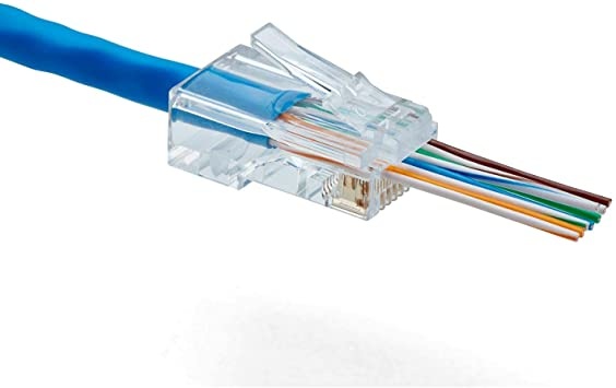 RJ45 Pass-Thru connectoren Cat.6 (10 stuks)