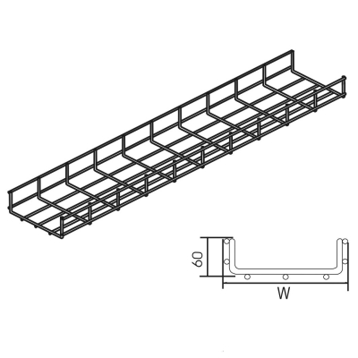 Goulotte de câblage 60 x 100mm, 3m -VFUL60.100