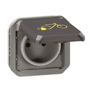 Prise Plexo pour chargeur de vélo mécanisme IP55 IK08 anthracite