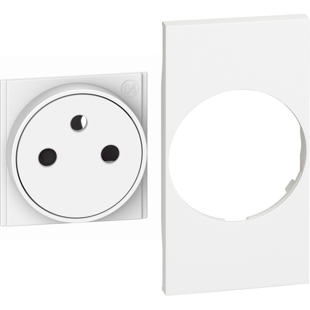 Kit de finition LivingNow pour prise de courant plate blanche 2 mod - KW55F