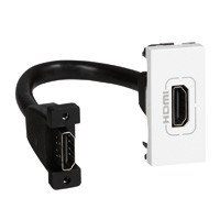 Prise HDMI Mosaic pré-câblée 1 mod - blanc 078778