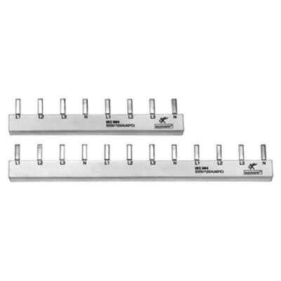 Rail de distribution 4P 3F+N divisé en 7x2P 10mm²