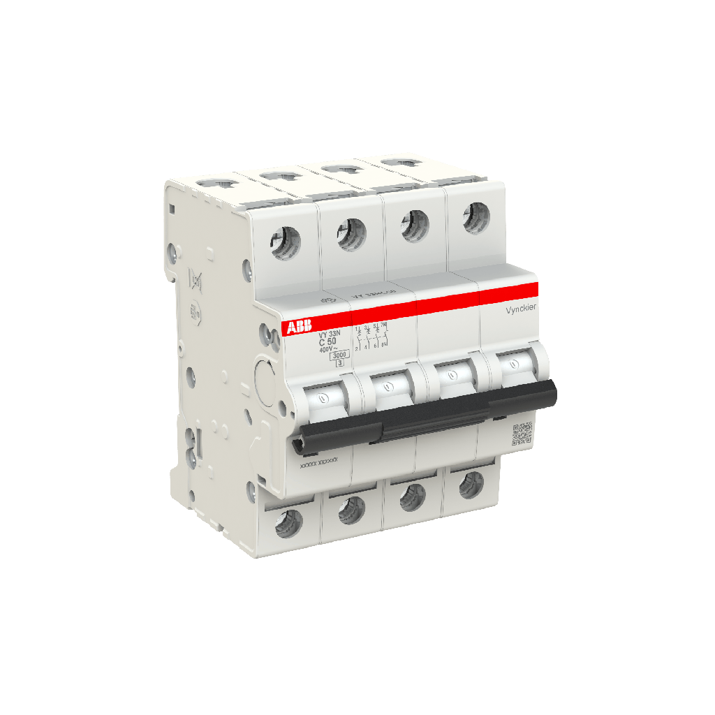 Disjoncteur 3P+N - 50A - 3kA - curve C