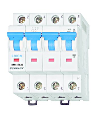 automaat 3P+N - 20A - 4,5kA - curve C