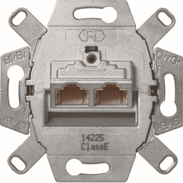 socle 2x RJ45 Cat.6A PoE