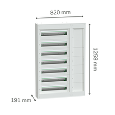 [SCH_LVSSD724] PrismaSeT S armoire avec goulotte sans porte - 7x24 modules - blanc