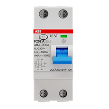 [ABB_2CSF202121R1400] Interrupteur différentiel F200, 2P, 40A, 30mA