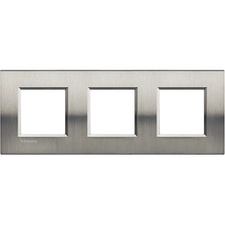 [BTI_LNA4802M3ACS] LivingLight plaque rectangulaire triple 71mm acier brossé