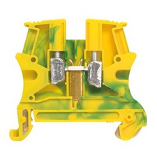 [LEG_037173] Borne à vis 1 connexion 10 mm² (pas 10 mm) - base métallique, vert/jaune