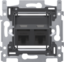 [NIK_170-66372] 2 connexions RJ45 UTP Cat. 6A PoE modèle oblique avec fixation par vis (170-66372)