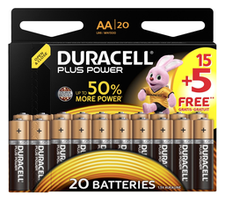 [DUR_5000394044210] Piles alcalines Plus Power AA 1,5V (20 pièces)